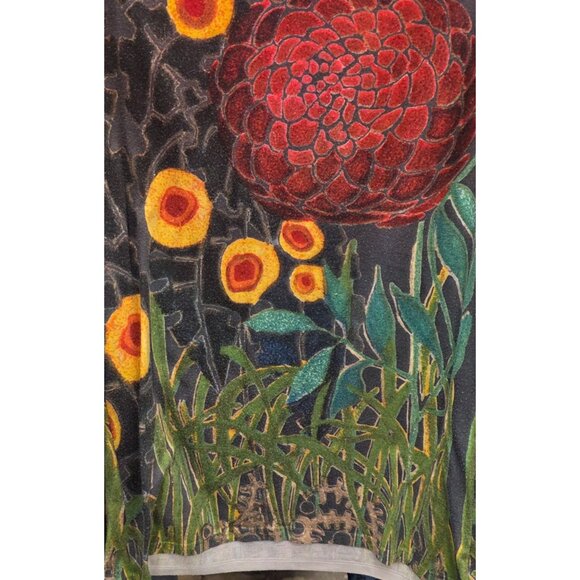 The Metropolitan Museum Of Art Floral-Print Cap Sleeve Top XL Made in USA - Picture 3 of 4